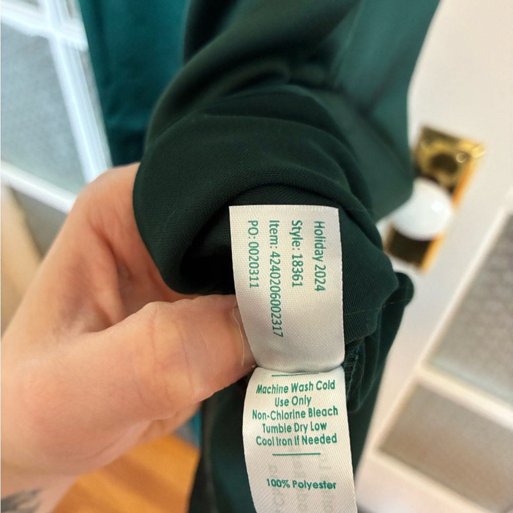 Marine Layer Dark Green Satin Slip Dress - Picture 5 of 9